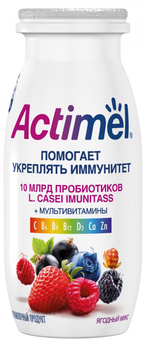 фото Напиток кисломолочный actimel ягодный микс, 100 г актимель