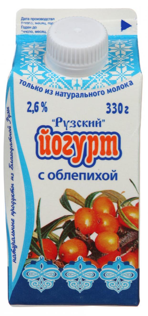 Йогурт питьевой «Рузское молоко» облепиха 2,6%, 330 г