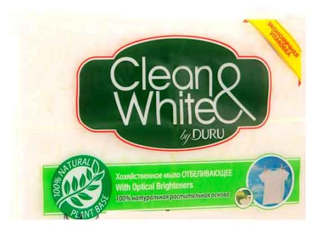 фото Мыло хозяйственное duru clean&white отбеливающее, 4х125 г