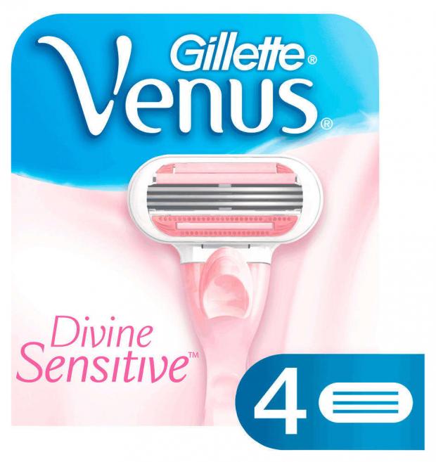 фото Сменные кассеты для бритья venus divine sensitive, 4 шт