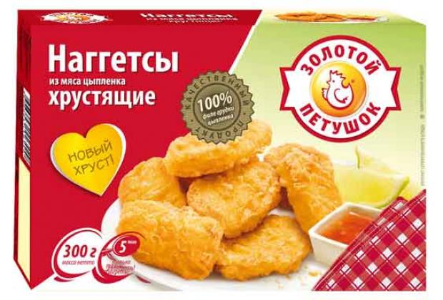 Наггетсы из мяса цыпленка «Золотой Петушок» хрустящие, 300 г