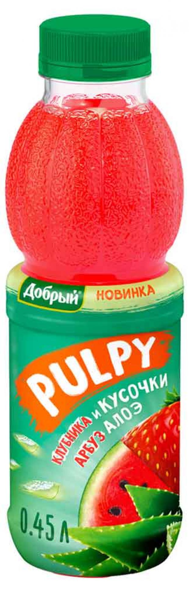 Напиток Pulpy Добрый с клубникой арбузом и алое 450 мл 72₽