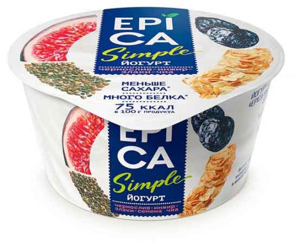 Йогурт Epica с черносливом инжиром злаками и семенами чиа 1,6%, 130 г