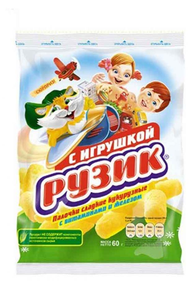 Палочки кукурузные Рузик сладкие с игрушкой 60 г 55₽