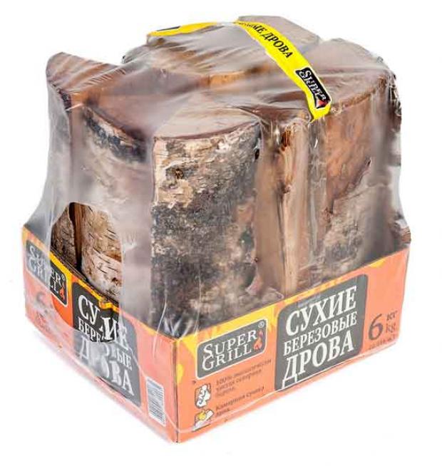 Дрова березовые Grillkoff сухие, 6 кг