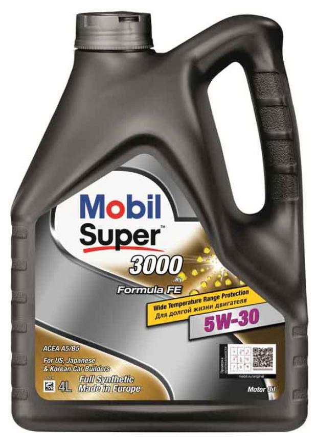 фото Масло моторное mobil super 3000 x1 formula fe 5w30 синтетическое, 4 л