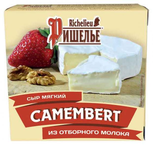 фото Сыр мягкий richelieu camembert мягкий с белой плесенью 45%, 125 г