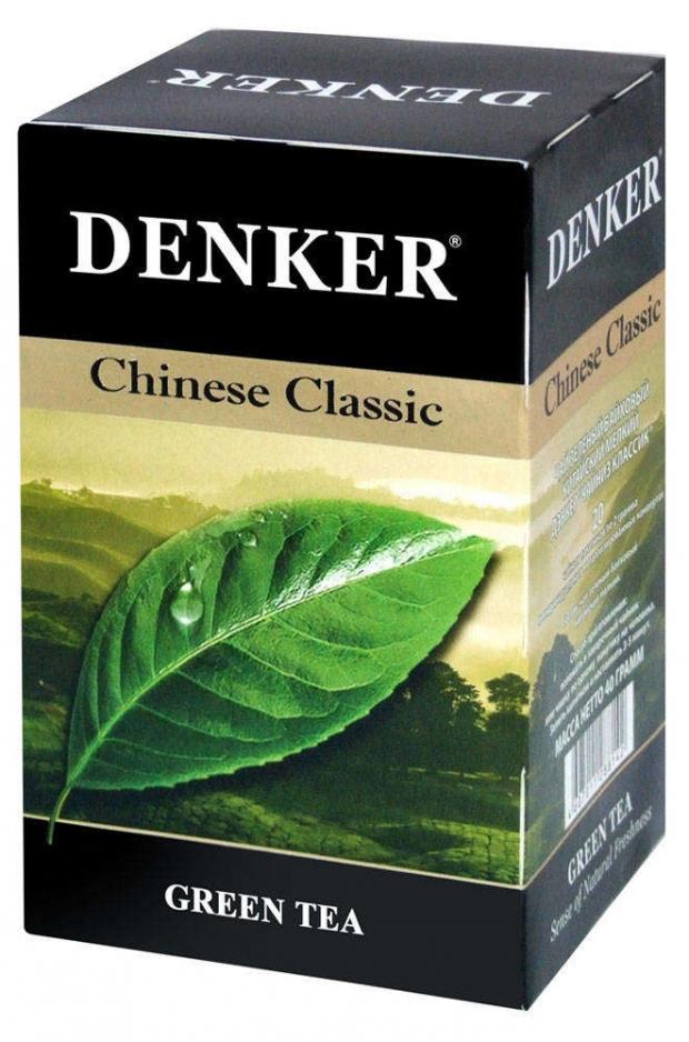 Чай зеленый Denker Chinese Classic китайский в пакетиках, 20х2,5 г