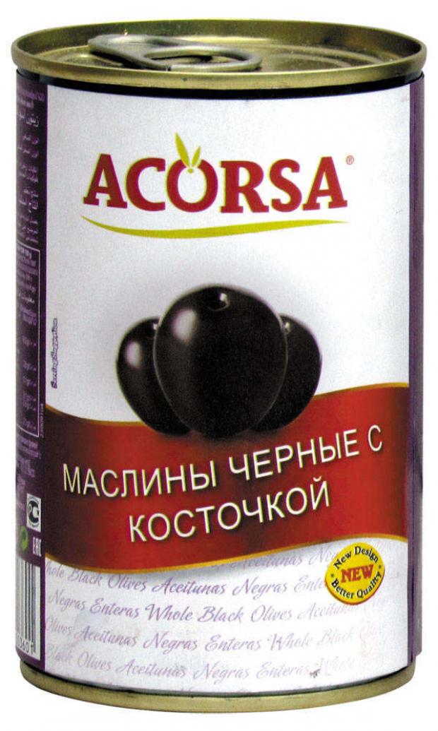 фото Маслины черные acorsa с косточкой, 425 г