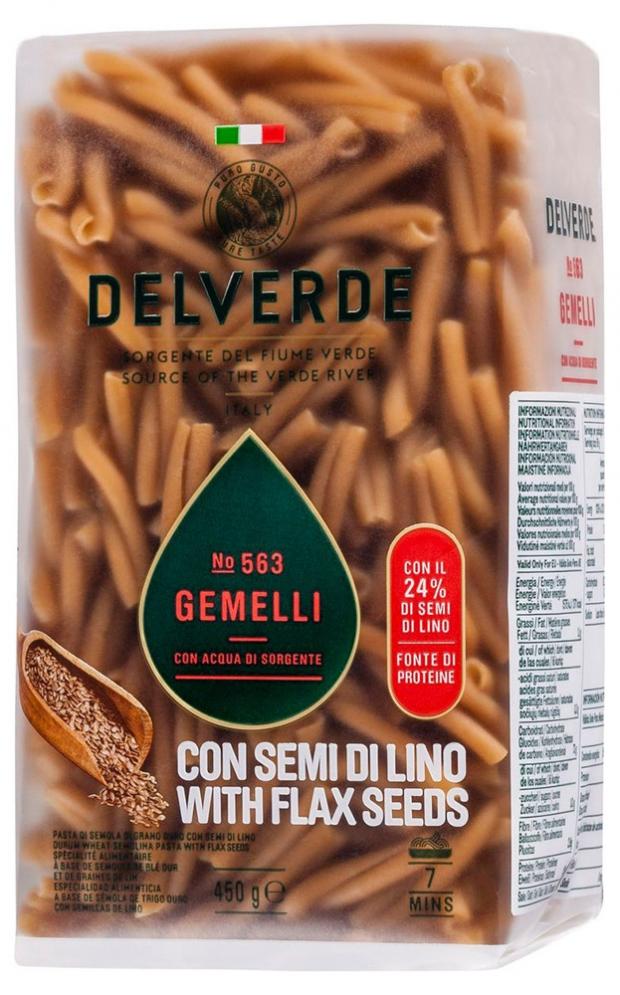 фото Макароны delverde gemelli № 563 с добавлением льняной муки, 450 г