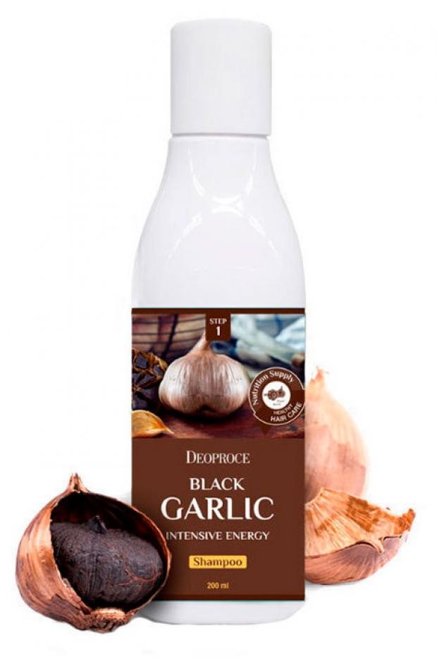 фото Шампунь для волос deoproce black garlic intensive energy на основе чеснока, 1 л