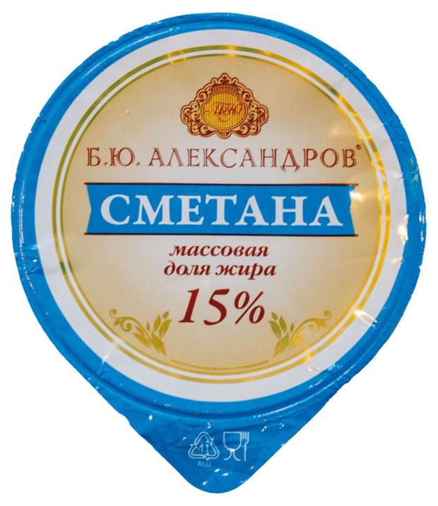 фото Сметана «б.ю. александров» 15%, 230 г