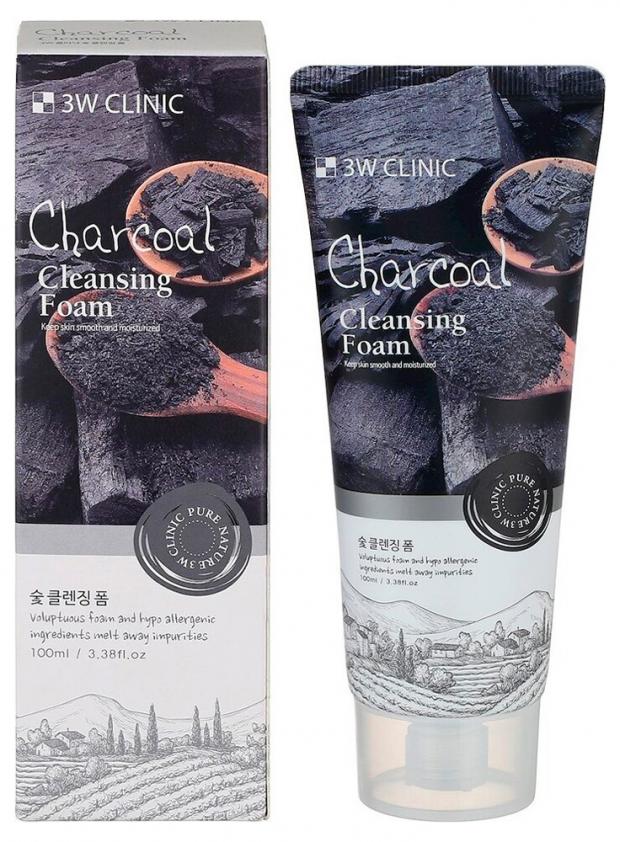 фото Пенка для умывания 3w clinic charcoal cleansing foam, 100 мл