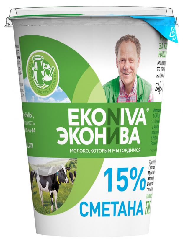 фото Сметана ekoniva 15%, 400 г