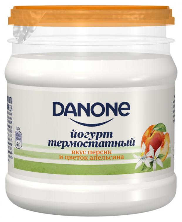 фото Йогурт danone термостатный персик апельсин 3,3%, 160 г