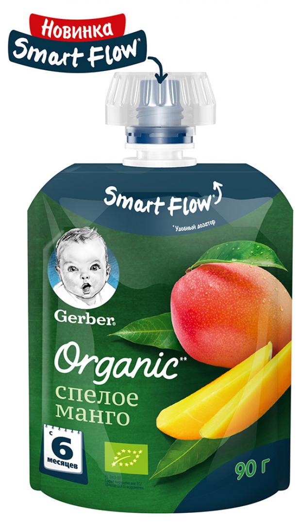 фото Пюре фруктовое gerber organic спелое манго с 6 мес, 90 г gerber®