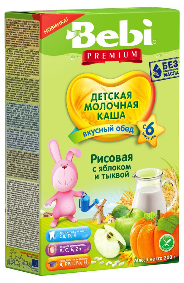 фото Каша молочная bebi premium рисовая с яблоком и тыквой с 6 мес, 200 г