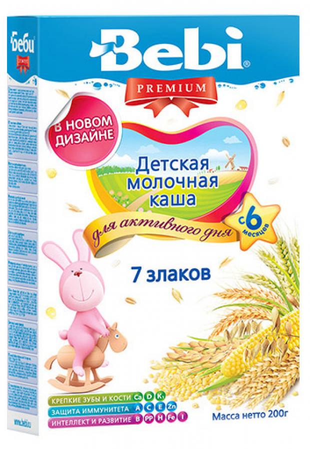 фото Каша молочная bebi premium 7 злаков c 6 мес, 200 г