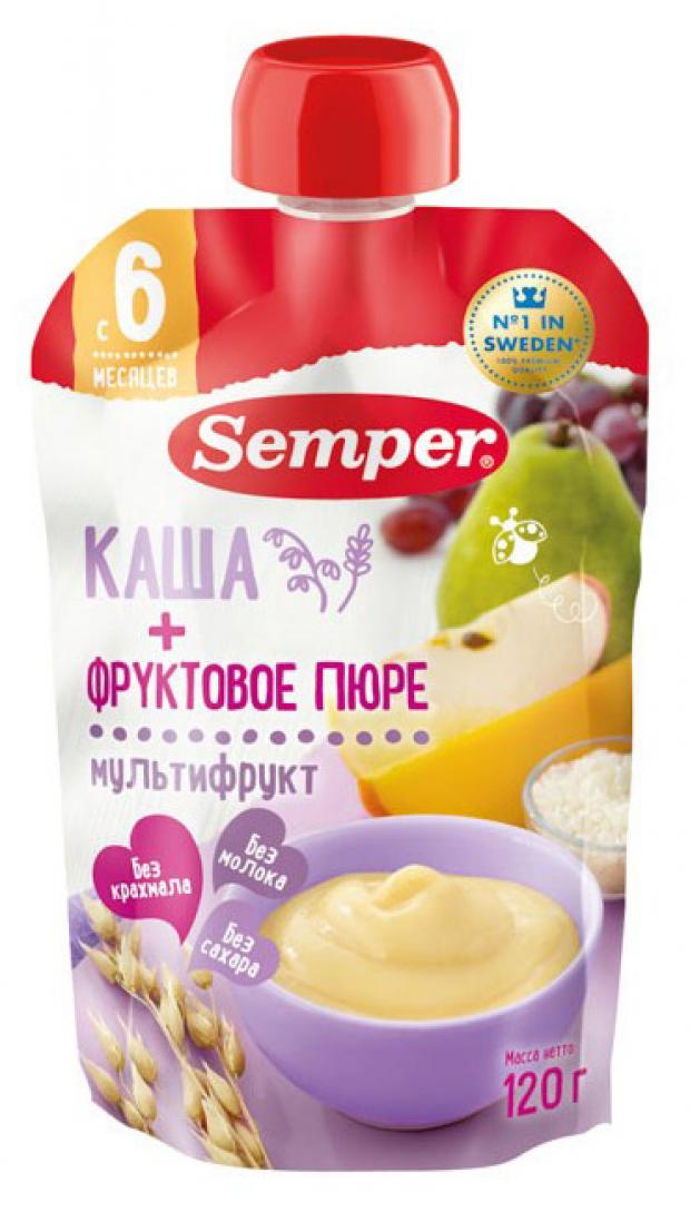 фото Пюре semper мультифруктовое с кашей с 6 мес, 120 г