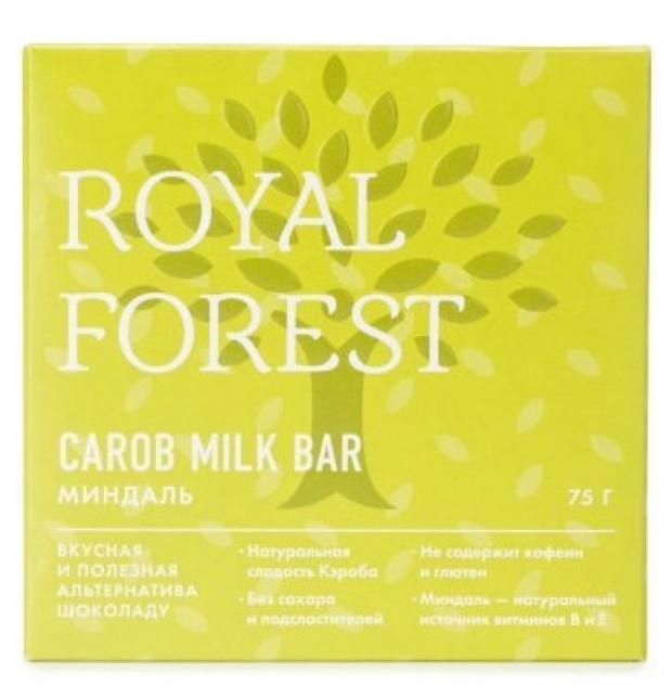 Шоколад из кэроба Royal Forest с миндалем, 75 г