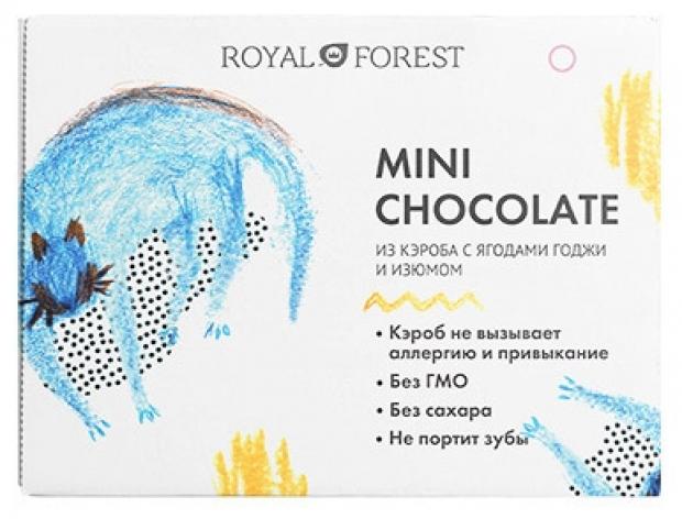 Мини-шоколад из кэроба Royal Forest с ягодами годжи и изюмом, 30 г