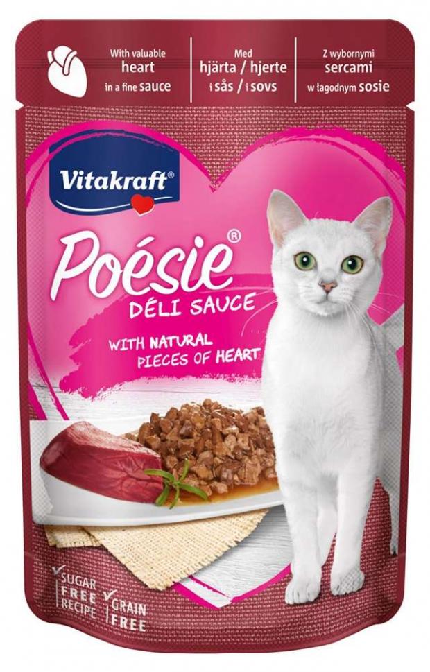 Корм для кошек Vitakraft Poesie говяжье сердце в соусе 85 г 74₽