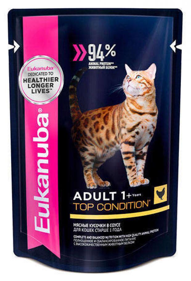 Корм для кошек Eukanuba с курицей в соусе 85 г 65₽