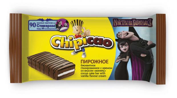 фото Пирожное бисквитное chipicao cake bar с ванильным кремом, 64 г