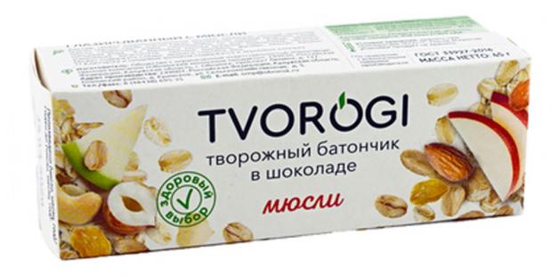 фото Сырок творожный tvorogi мюсли глазированный 15%, 45 г