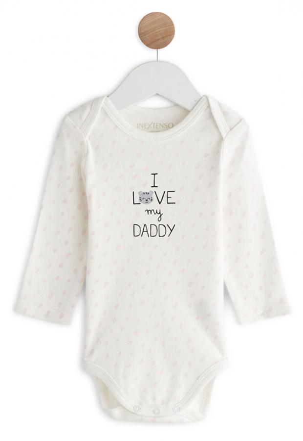 фото Боди с длинным рукавом inextenso udw0018 белое hi love my daddy