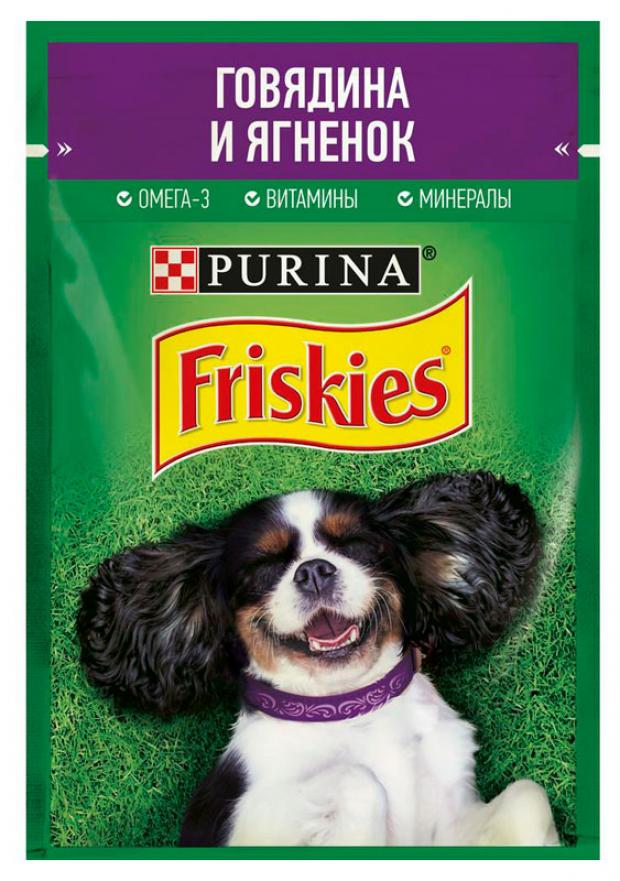 фото Корм для собак friskies кусочки с говядиной и ягненком в подливе, 85 г