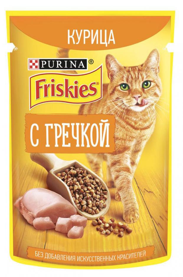 фото Корм для взрослых кошек friskies с курицей и гречкой в подливе, 75 г