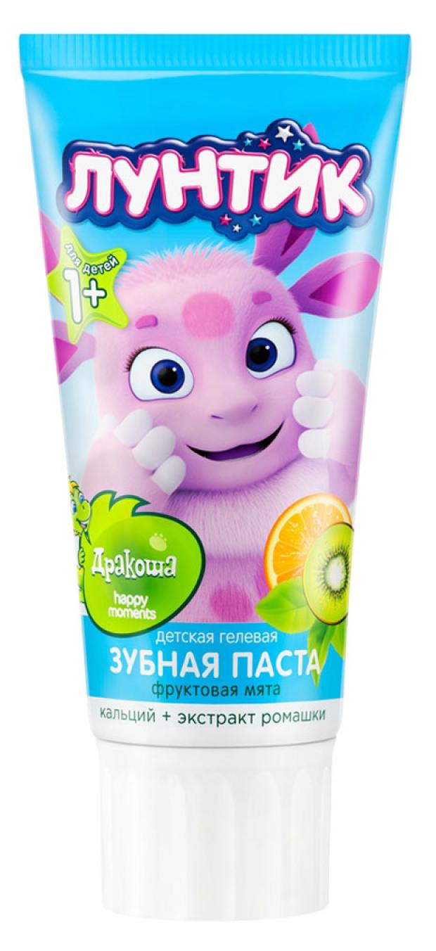 

Зубная паста детская Happy Moments гелевая со вкусом фруктовой мяты, 60 мл