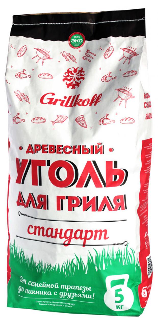 фото Уголь древесный grillkoff стандарт для гриля, 5 кг