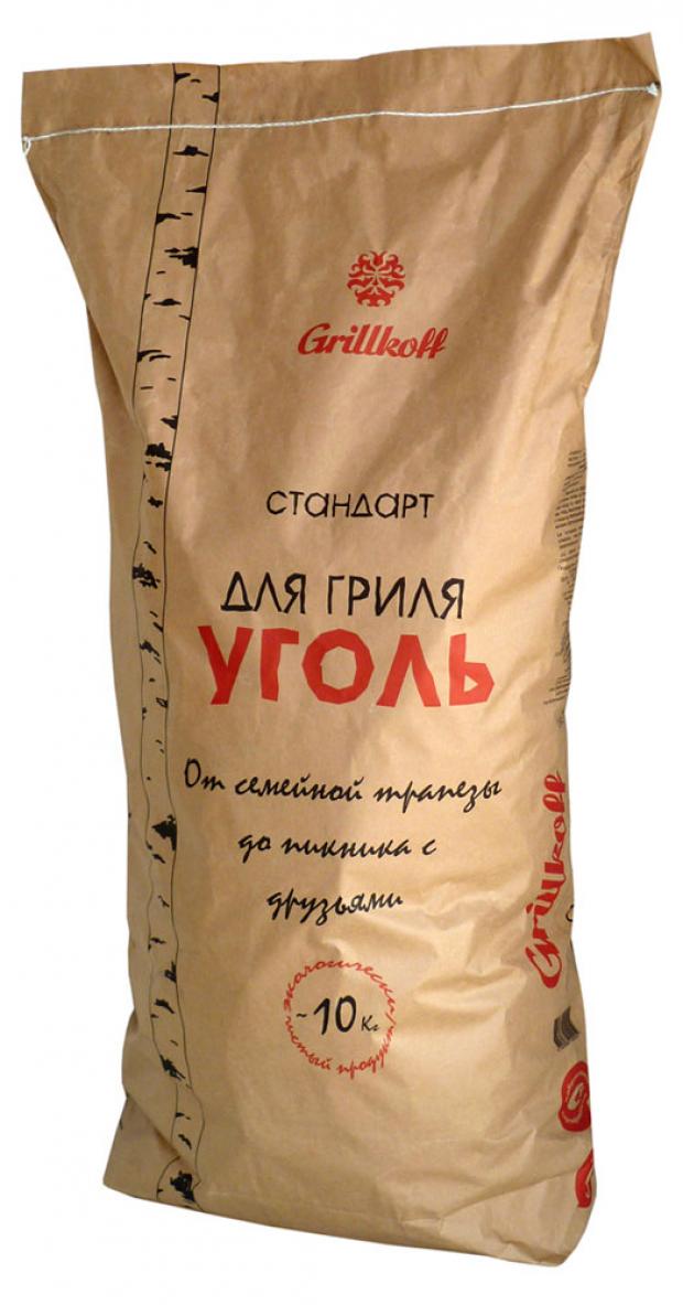 фото Уголь grillkoff берёзовый для гриля, 10 кг