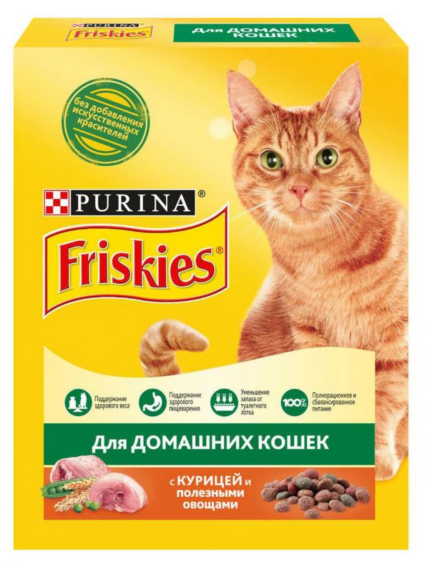 фото Сухой корм для кошек friskies с курицей и полезными овощами, 300 г