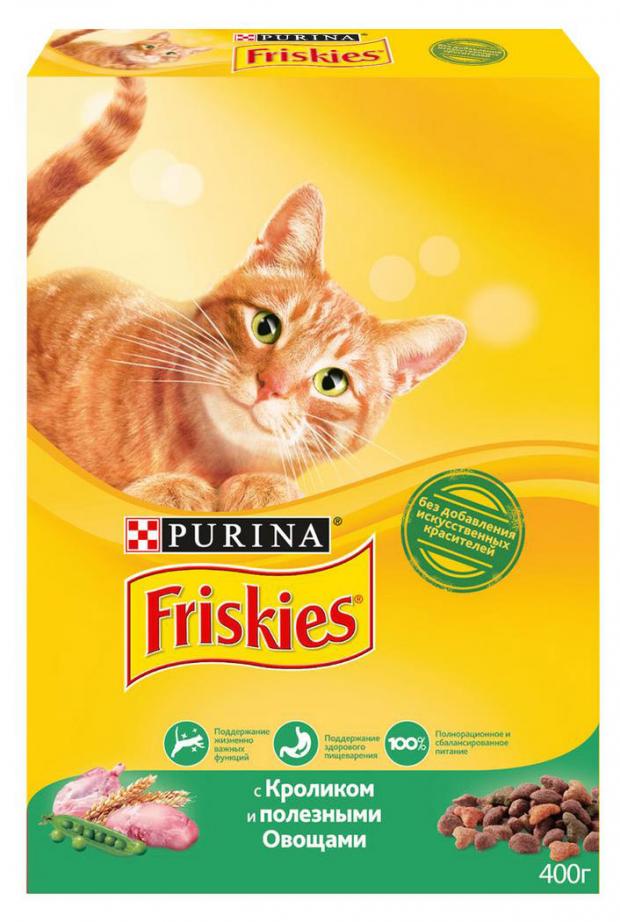 Сухой корм для кошек Friskies с кроликом и полезными овощами, 400 г