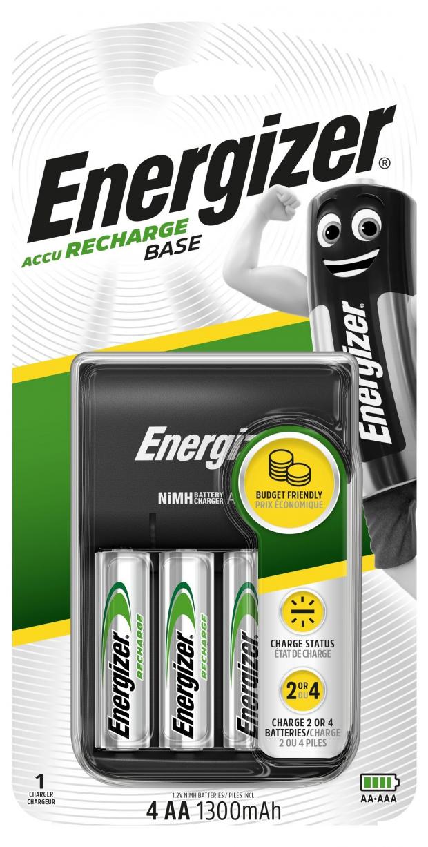 Устройство зарядное Energizer Base Charger + 4 аккумуляторные батарейки 1300 мАч