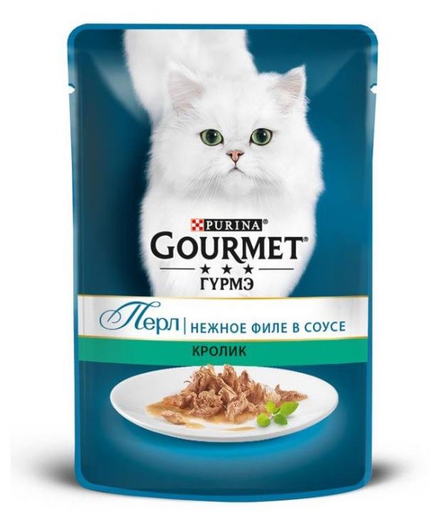 фото Корм для кошек gourmet перл влажный нежное филе со вкусом кролика в соусе, 85 г purina one