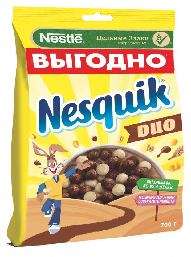 фото Готовый завтрак nesquik duo шоколадные шарики, 700 г