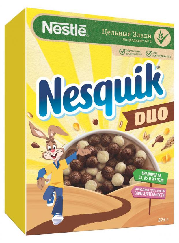 Готовый завтрак Nesquik Duo шоколадные шарики, 375 г