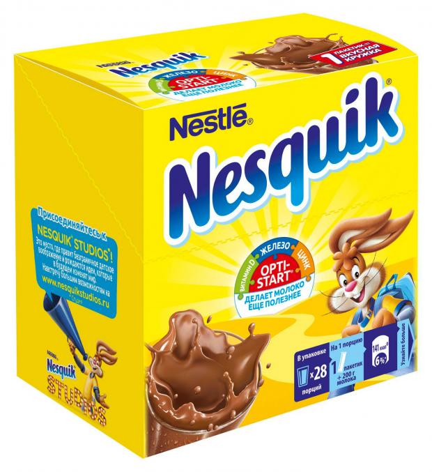 

Какао-напиток Nesquik Opti-Start быстрорастворимый обогащенный витаминами, 28х3,5 г