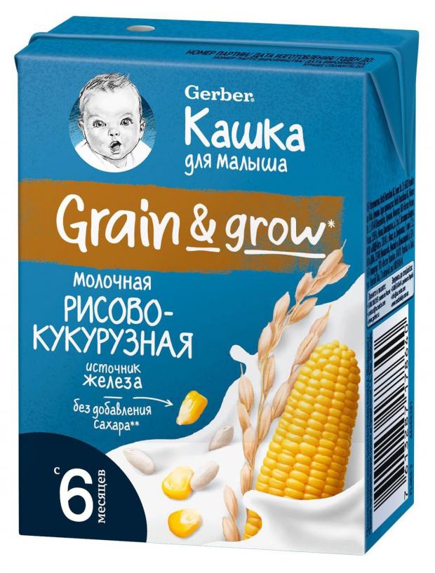 

Кашка молочная Gerber Grain Grow рисово-кукурузная с 6 месяцев, 200 мл