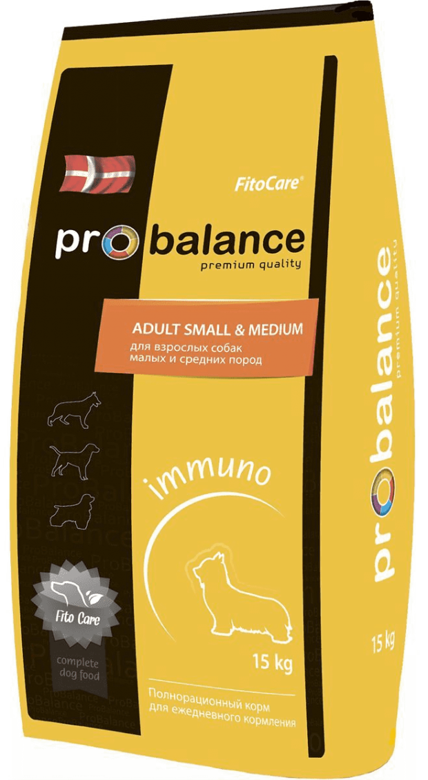 фото Сухой корм для собак миниатюрных пород probalance immuno adult small & medium, 15 кг