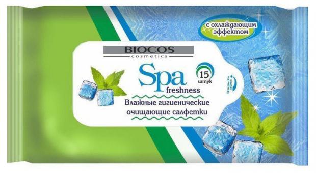 

Влажные салфетки BioCos SPA Freshness с охлаждающим эффектом, 15 шт