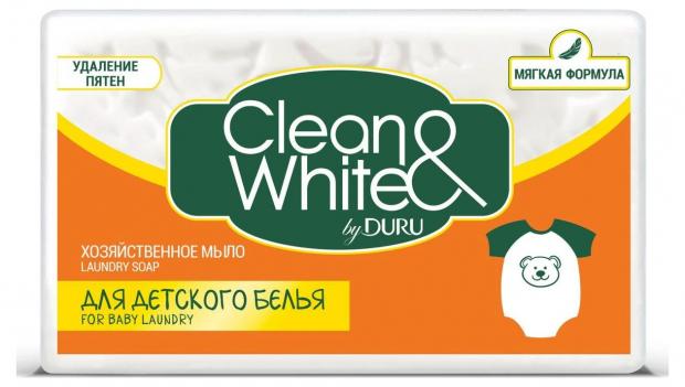 фото Мыло хозяйственное для детского белья duru clean&amp;white, 125 г