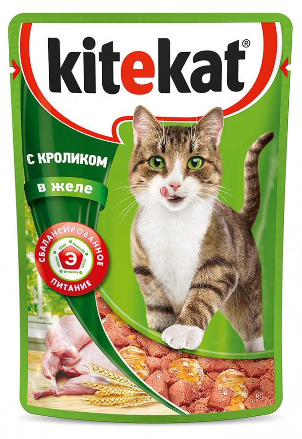 фото Корм для кошек kitekat кролик в желе, 85 г