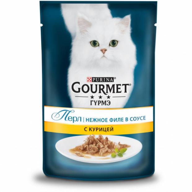 

Корм для кошек Gourmet Perle мини-филе с курицей и шпинатом, 85 г