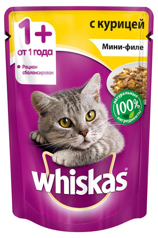 

Корм для кошек Whiskas мини-филе с курицей, 85 г