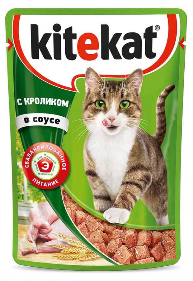 фото Корм для кошек kitekat кролик в соусе, 85 г